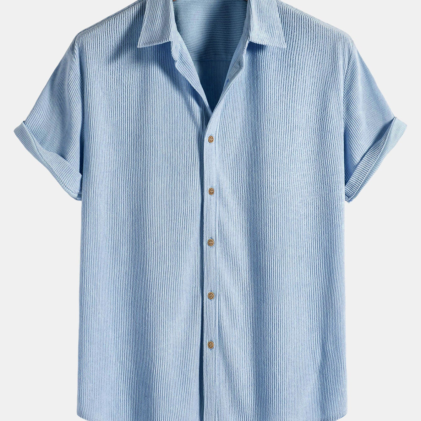 Corduroy Button Up Short Sleeved Shirt