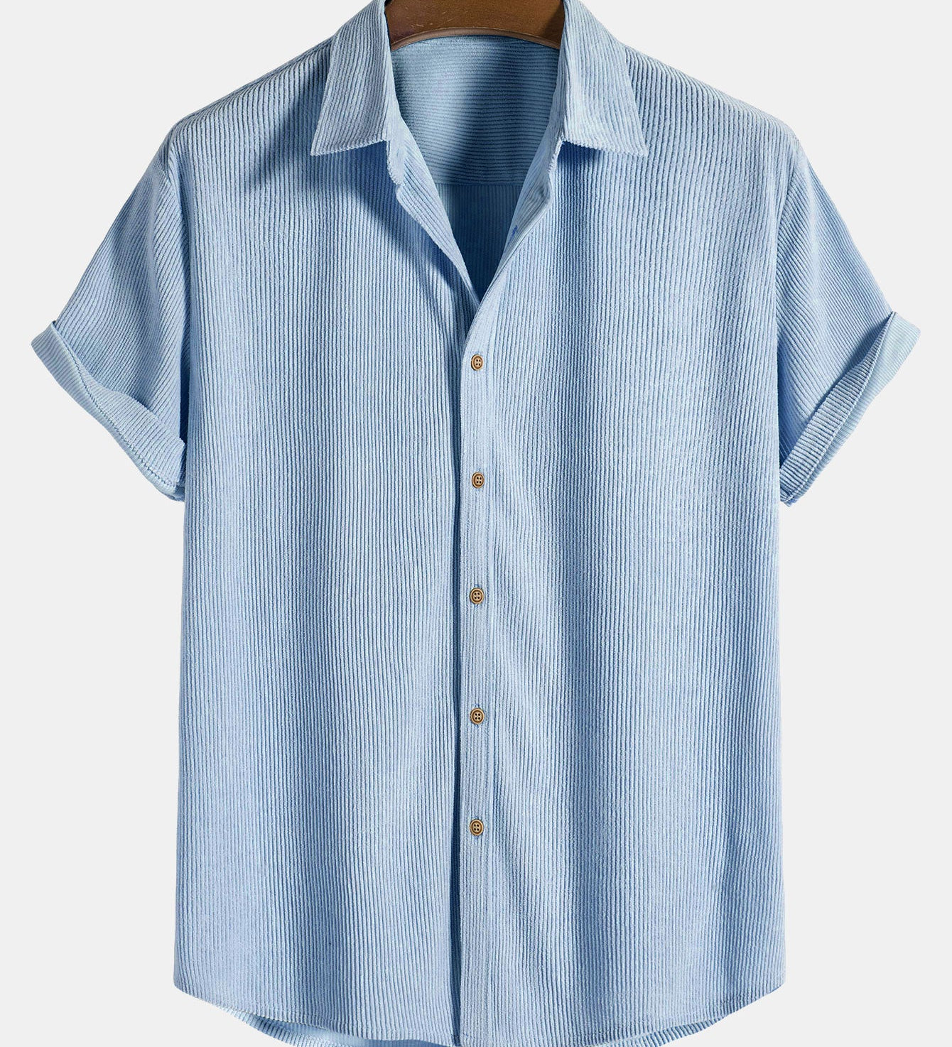 Corduroy Button Up Short Sleeved Shirt