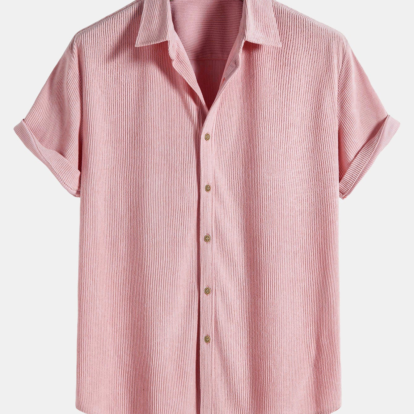 Corduroy Button Up Short Sleeved Shirt