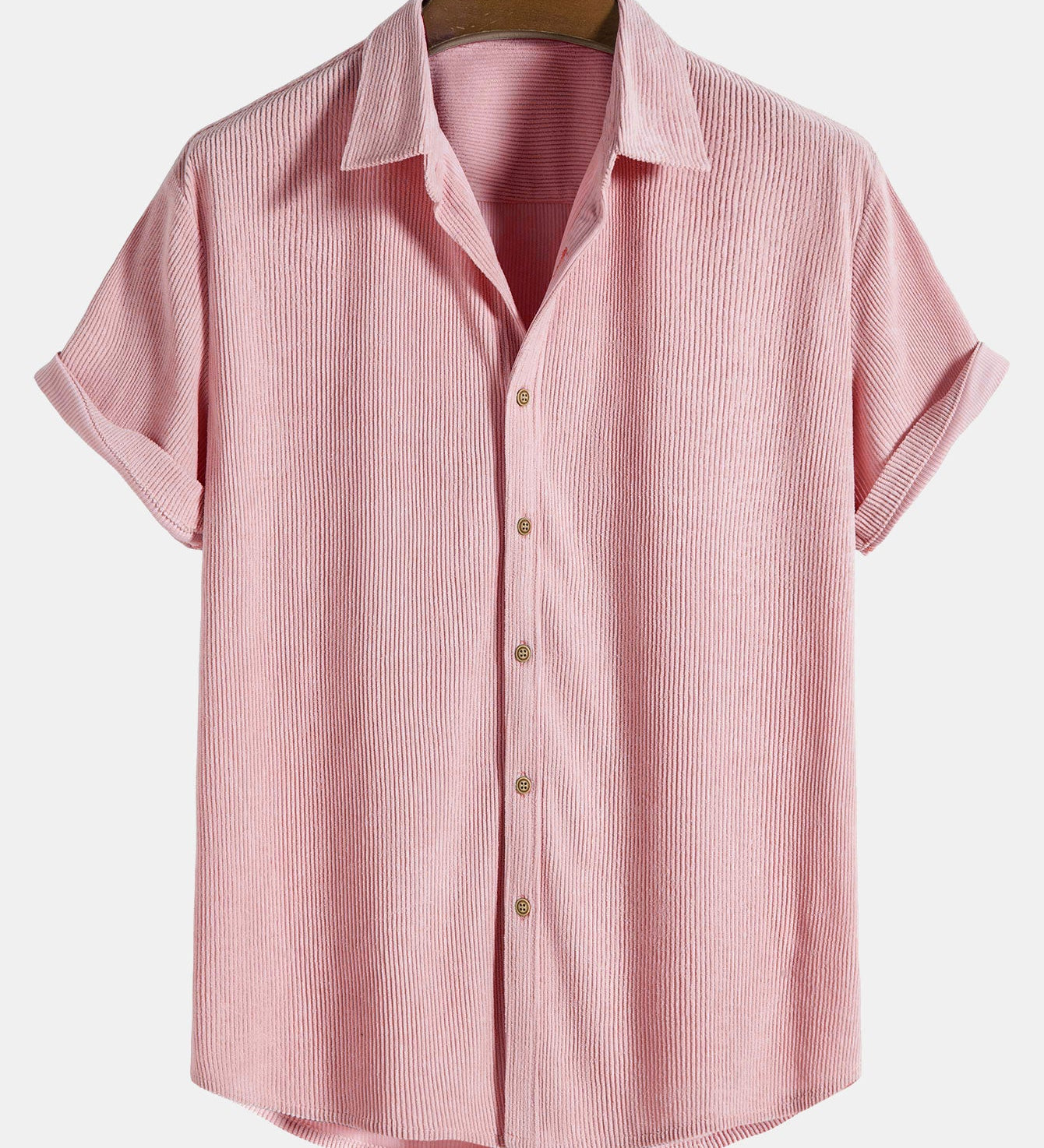Corduroy Button Up Short Sleeved Shirt