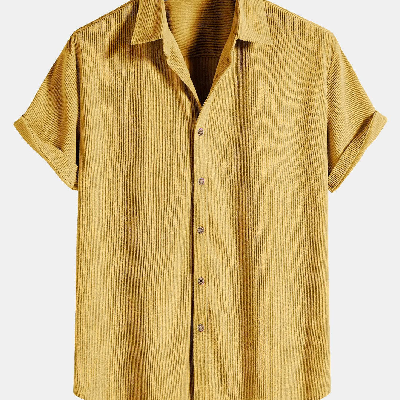Corduroy Button Up Short Sleeved Shirt