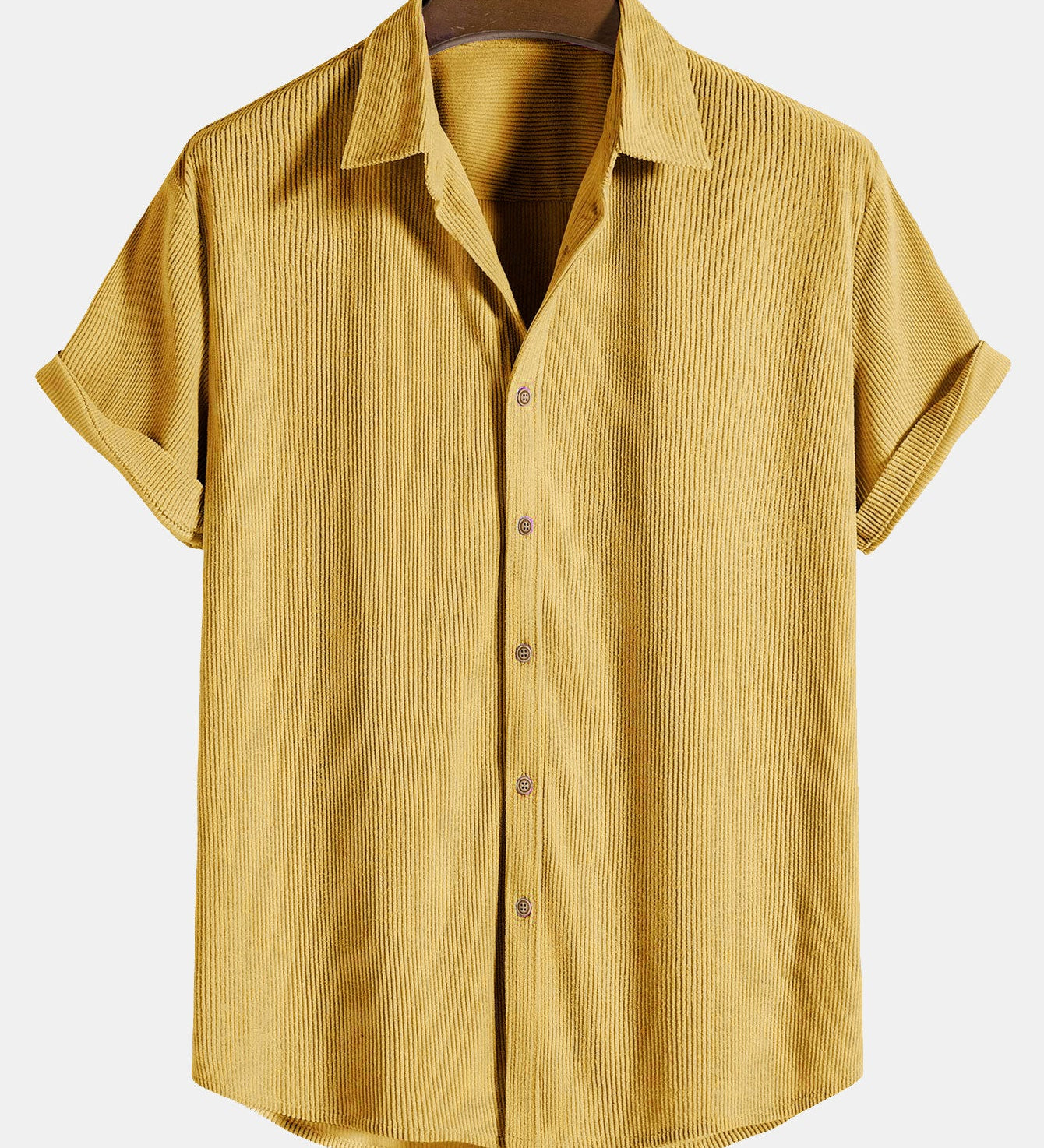 Corduroy Button Up Short Sleeved Shirt