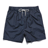 Textured Button-Up Shirt with Wrinkle Finish & Striped Swim Shorts