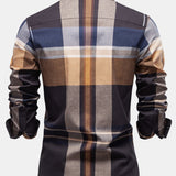 Plaid Button-Up Shirt with Long Sleeves in Cotton