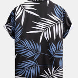 Button-Up Shirt with Tropical Leaf Print