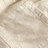 Linen-Rayon Blend Stand Collar Shirt with Linen-Cotton Blend Drawstring Shorts