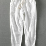 Cropped Pants in Linen-Cotton Blend