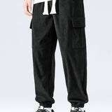 Textured Hooded Sweater with Long Line Design & Corduroy Cargo Pants