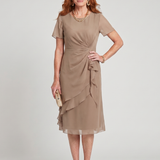 RAIMONDA – Midi suknelė su persuktu juosmeniu