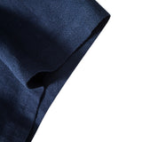 Button-Up Shirt and Drawstring Shorts Set in Linen-Rayon Blend