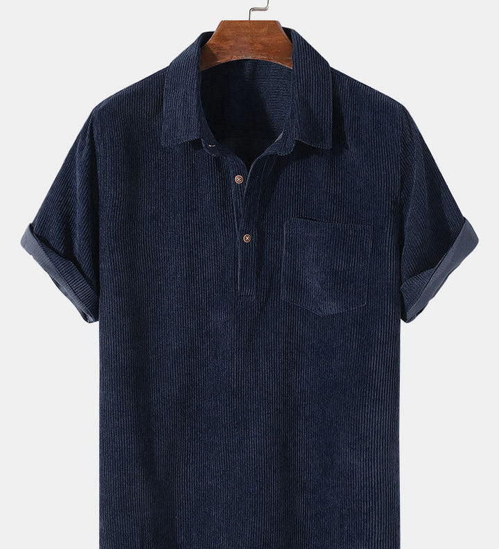 Essential Solid Corduroy Short Sleeve Shirts