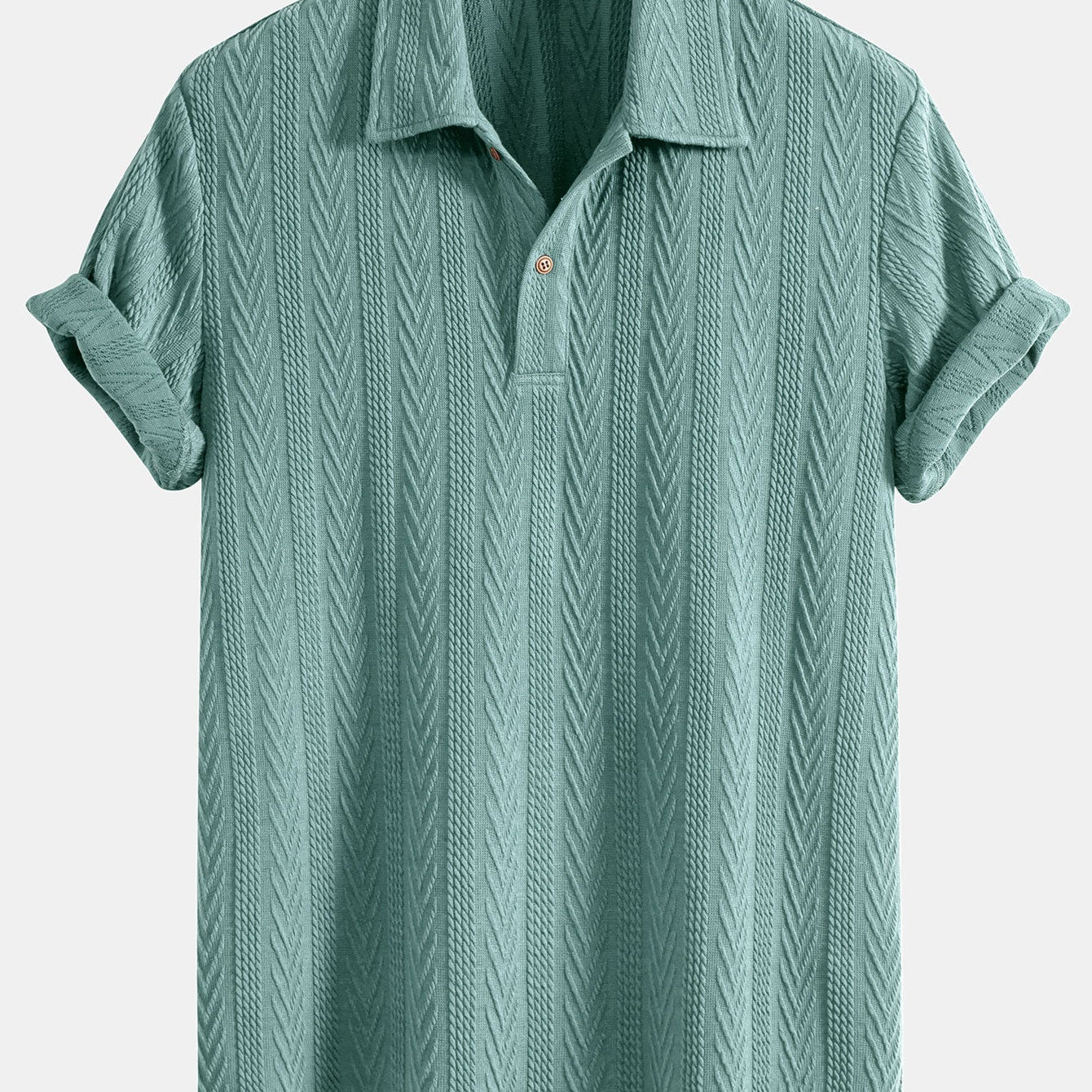 Geometric Jacquard Knit Polo