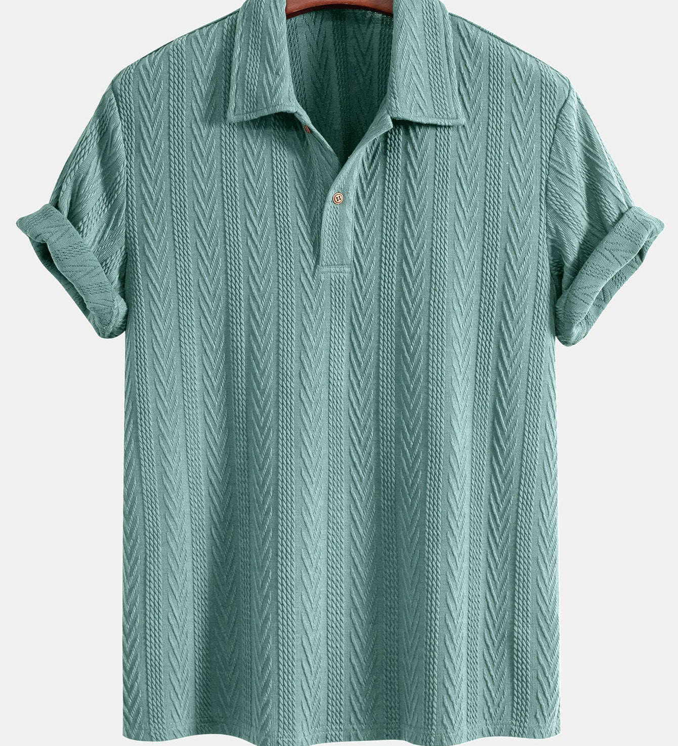 Geometric Jacquard Knit Polo