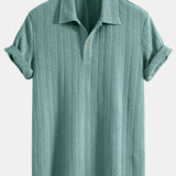 Geometric Jacquard Knit Polo