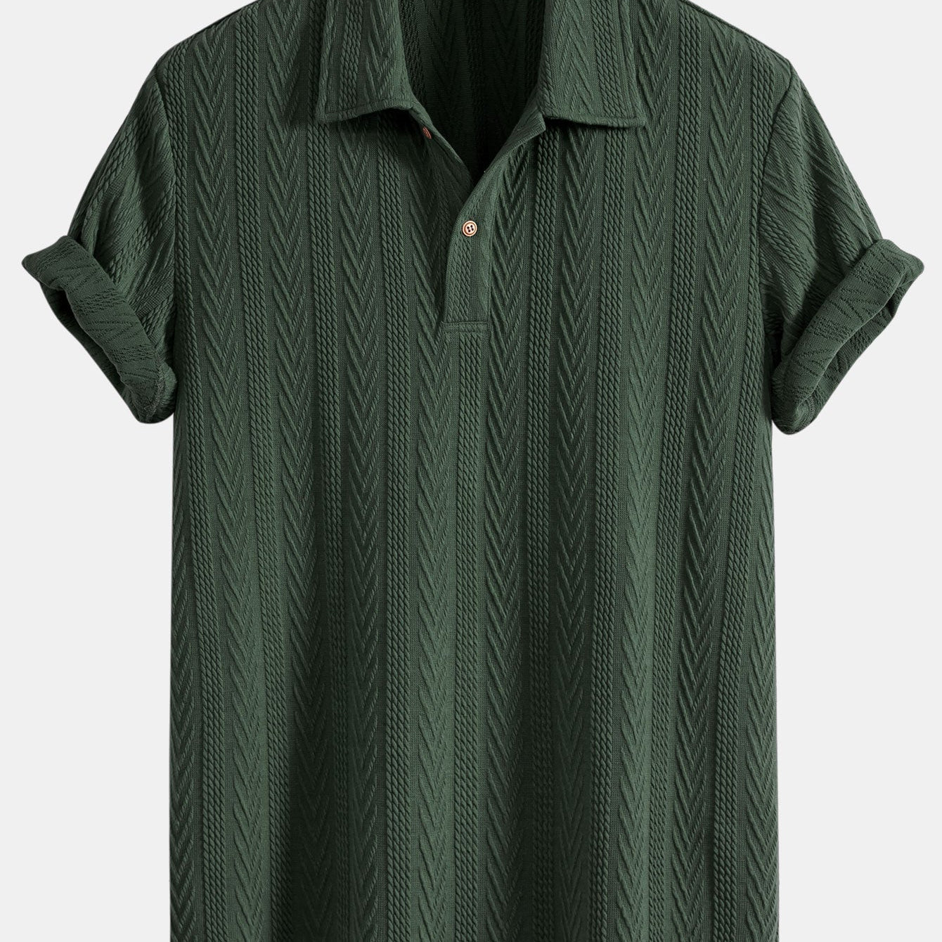 Geometric Jacquard Knit Polo