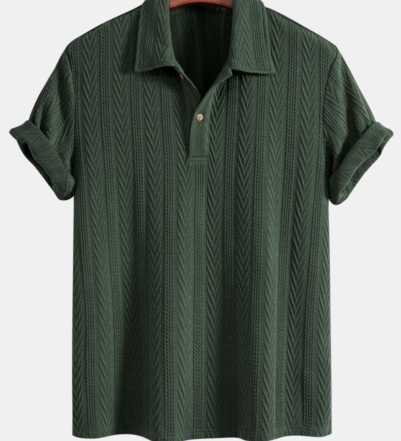 Geometric Jacquard Knit Polo