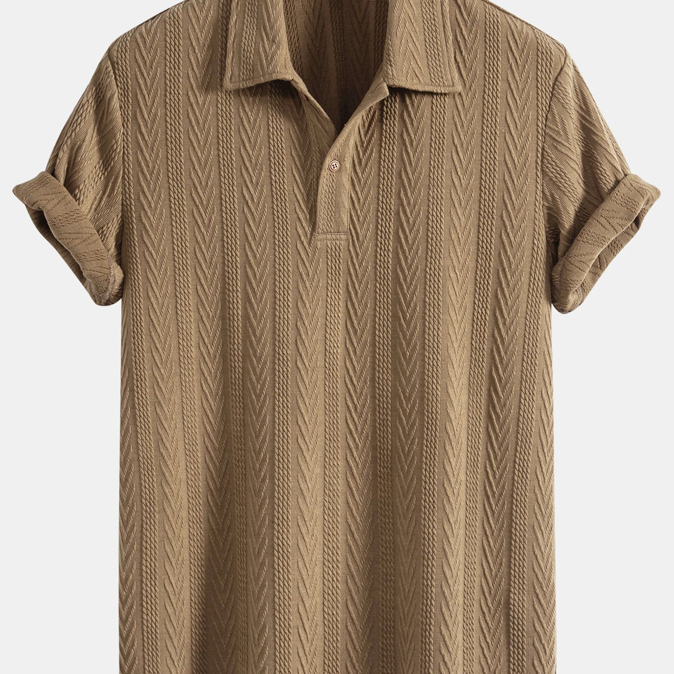Geometric Jacquard Knit Polo