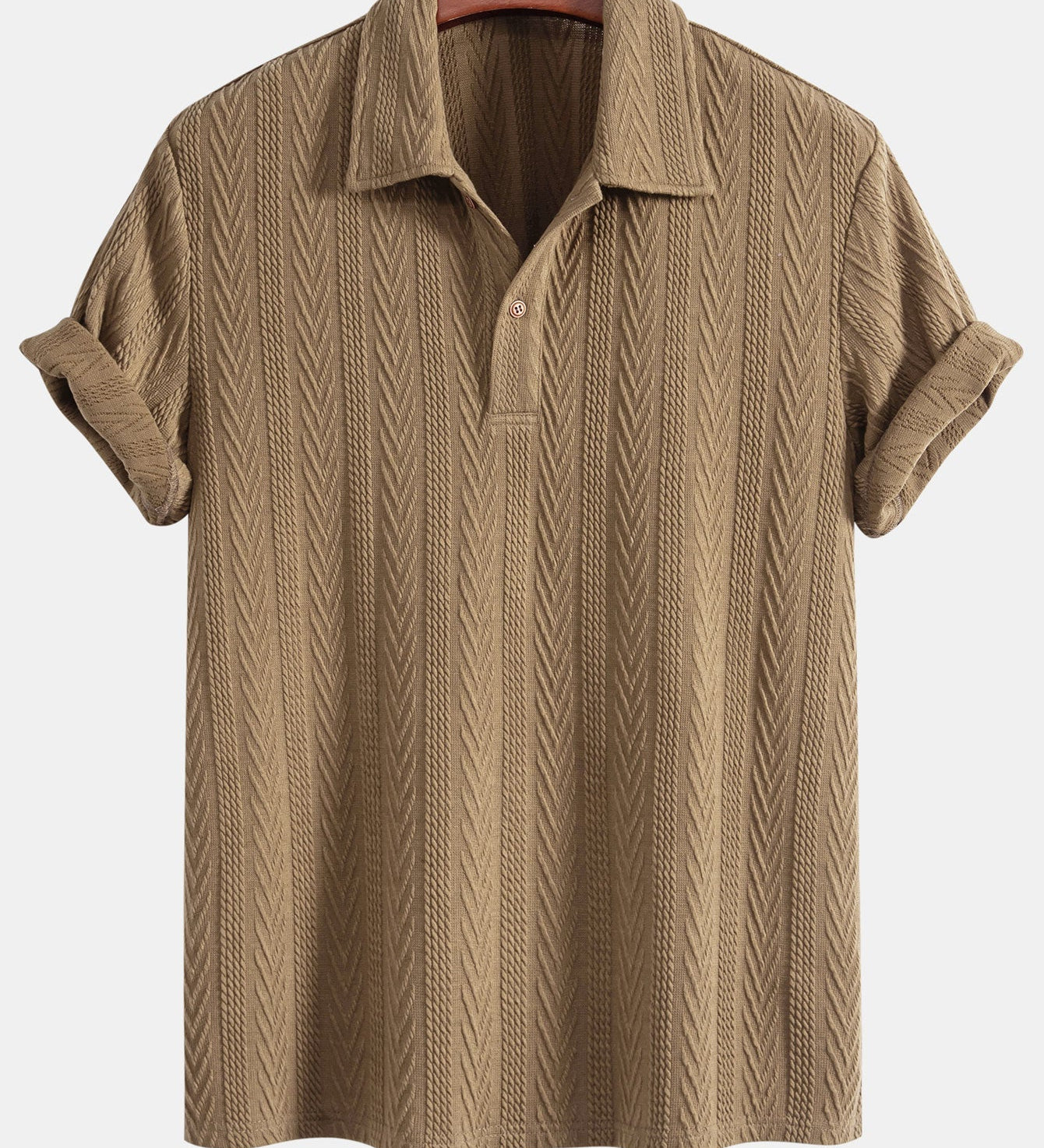 Geometric Jacquard Knit Polo