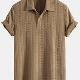 Geometric Jacquard Knit Polo