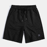 Checkerboard Stand Collar Shirt with Matching Jacquard Shorts