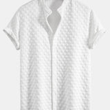 Checkerboard Stand Collar Shirt with Matching Jacquard Shorts