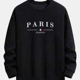 Relaxed Fit Paris Print Crew Neck Sweatshirt and Jogger Pants