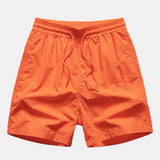Palm Tree Print Button-Up Shirt with Matching Mid-Length Drawstring Swim Shorts for Men