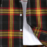 Checked Hooded Shirt with Drawstring