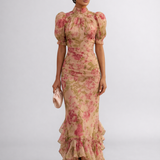 Rosario | Abito Lungo Floreale in Chiffon
