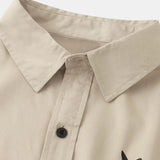 Smiley Face Graphic Button-Up Shirt