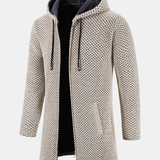Textured Hooded Sweater with Long Line Design & Corduroy Cargo Pants