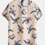 Tropical Print Button-Up Shirt