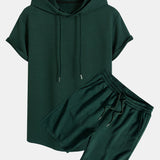 Striped Jacquard Hoodie and Shorts Set