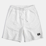 Checkerboard Stand Collar Shirt with Matching Jacquard Shorts
