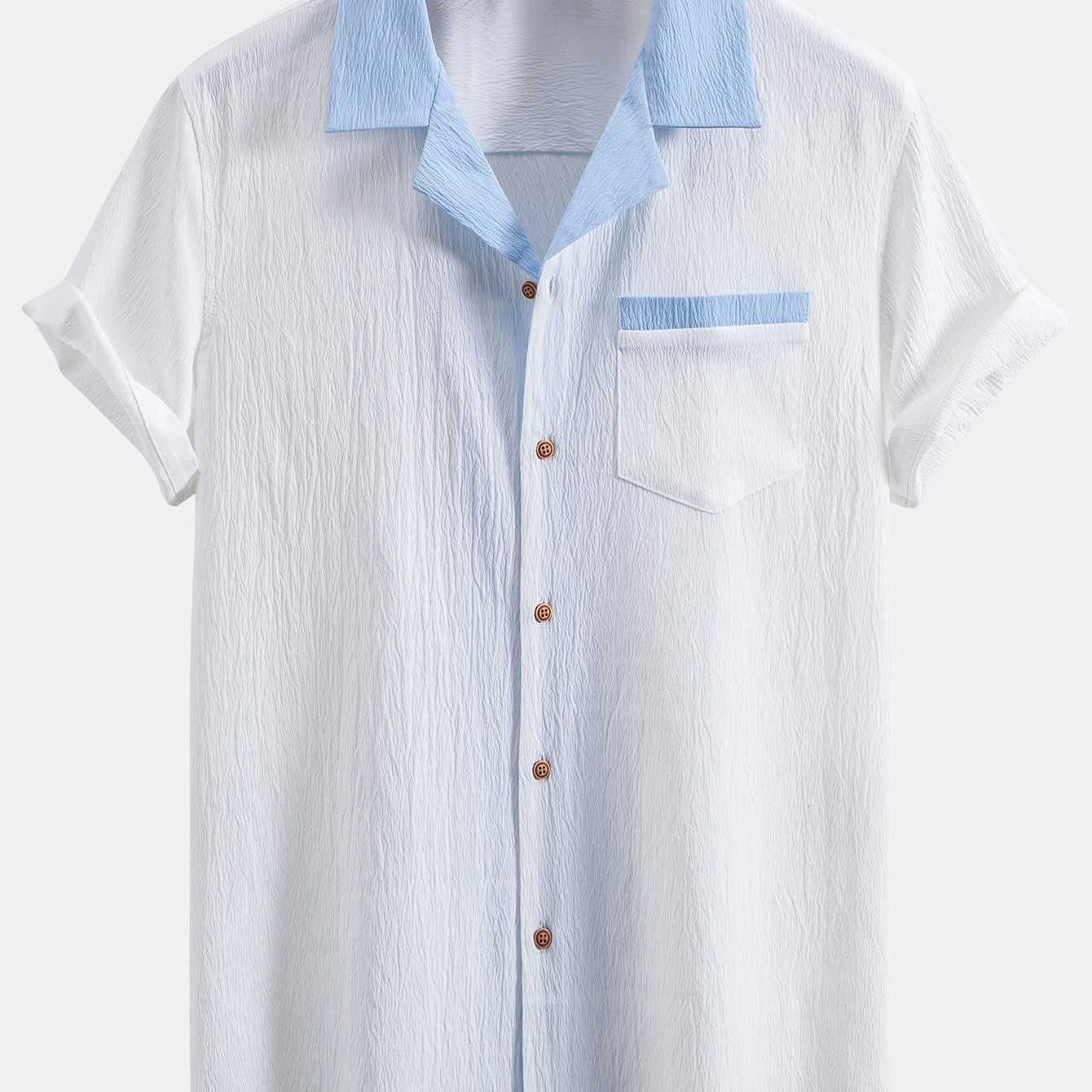 Textured Two-Tone Cuban Shirt
