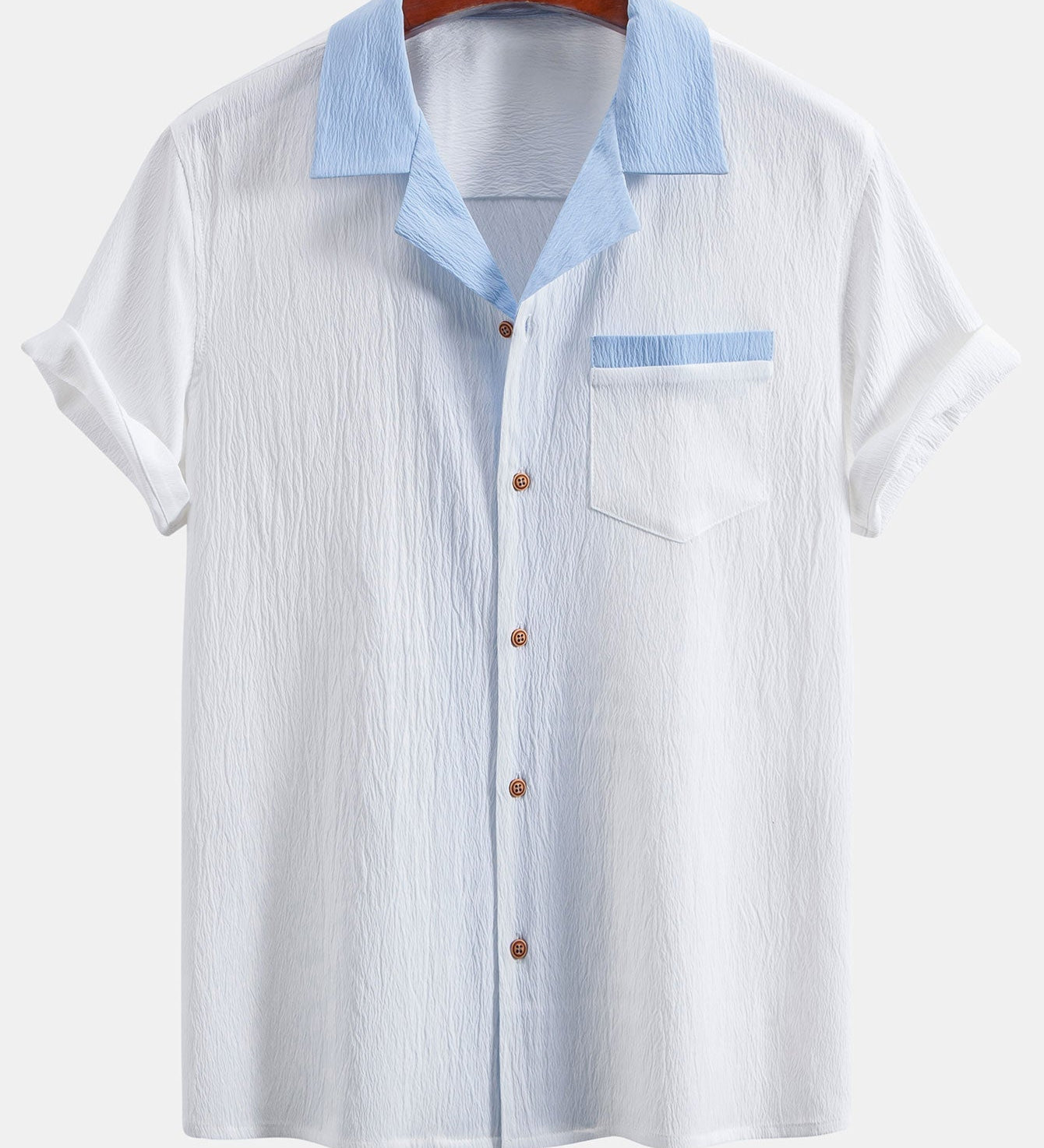 Textured Two-Tone Cuban Shirt