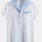 Textured Two-Tone Cuban Shirt