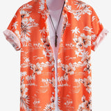 Tropical Palm Tree Print Button-Up Shirt