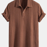 Geometric Jacquard Knit Polo