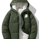 Teddy-Fleece Lined Corduroy Hooded Puffer Jacket