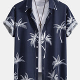 Button-Up Shirt with Palm Tree Print
