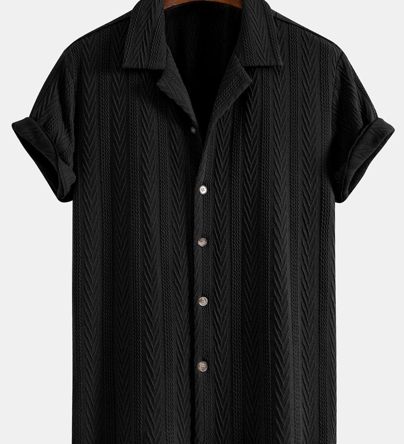 Textured Jacquard Cuban-Style Shirt
