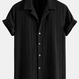 Textured Jacquard Cuban-Style Shirt