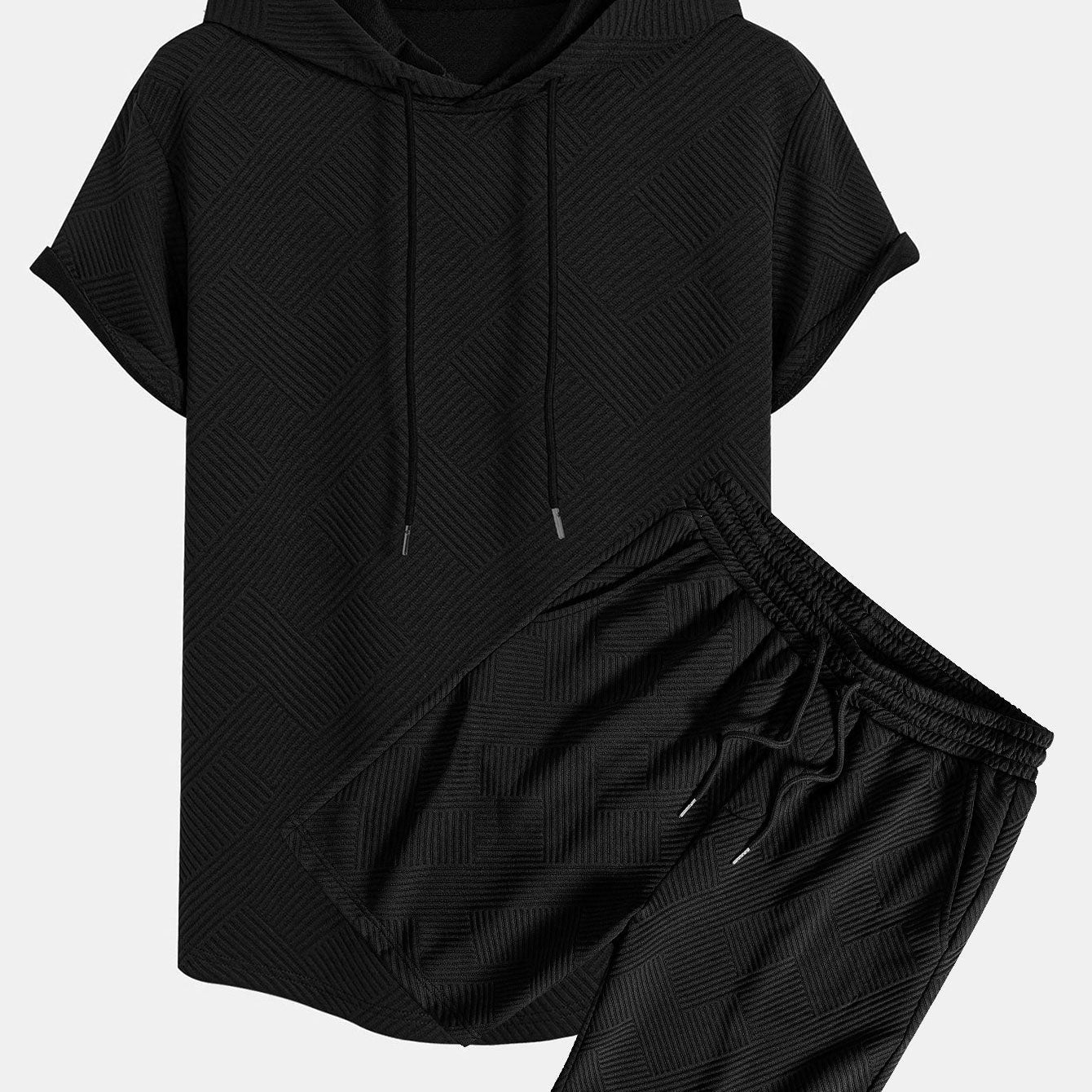 Striped Jacquard Hoodie and Shorts Set