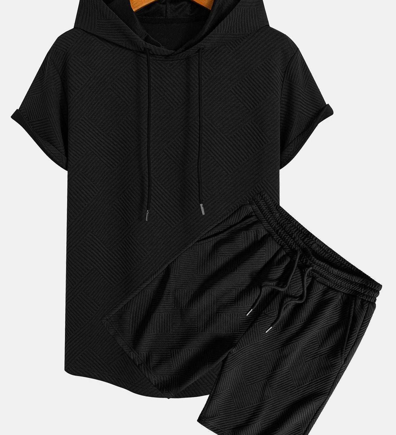 Striped Jacquard Hoodie and Shorts Set