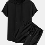 Striped Jacquard Hoodie and Shorts Set