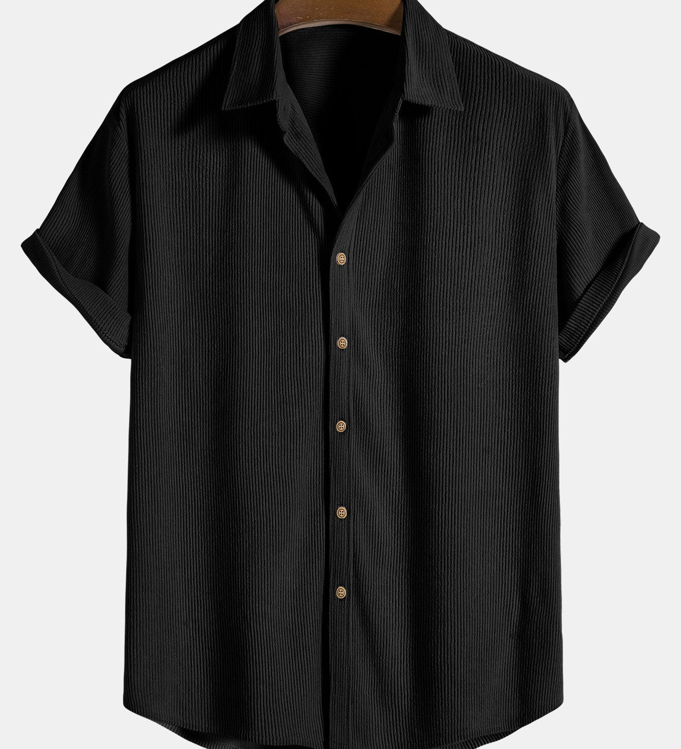 Corduroy Button Up Short Sleeved Shirt