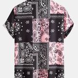 Paisley Print Button-Up Shirt with Matching Swim Shorts - Unique Pattern Design