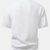 V-Neck Knitted T-Shirt with Drop Shoulder Design