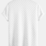 Checkerboard Stand Collar Shirt with Matching Jacquard Shorts